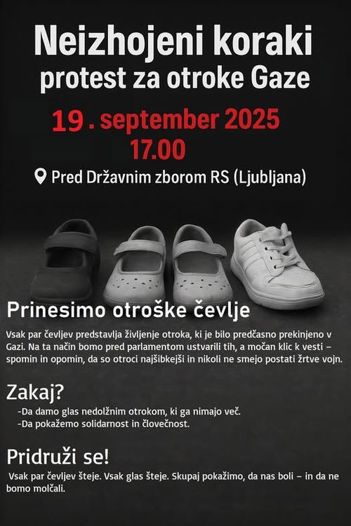 Neizhojeni koraki: Protest za otroke Gaze