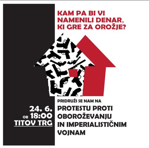 Kam bi pa vi namenili denar, ki gre za orožje? //vPROTEST PROTI OBOROŽEVANJU IN IMPERIALISTIČNIM VOJNAM